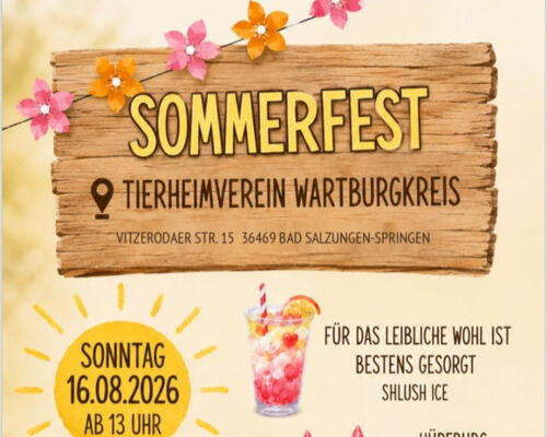 Plakat mit den Veranstaltungsinformationen zum Sommerfest