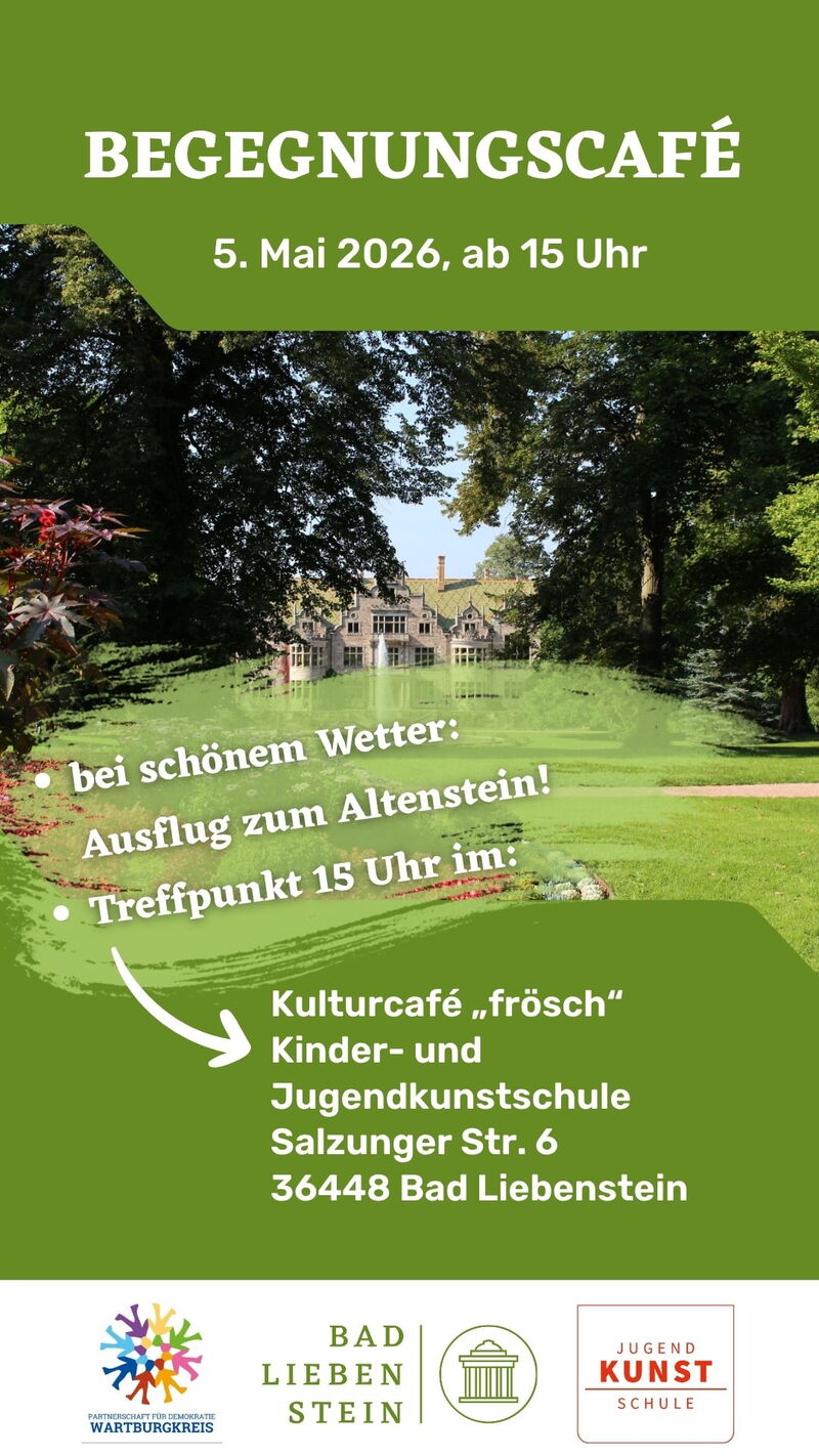 Flyer mit Datum und Ort und Bild vom Altensteiner Schloss