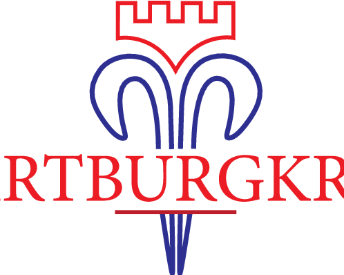 Schriftzug Wartburgkreis mit angedeutetem Mauerkranz