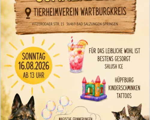 Plakat mit den Veranstaltungsinformationen zum Sommerfest