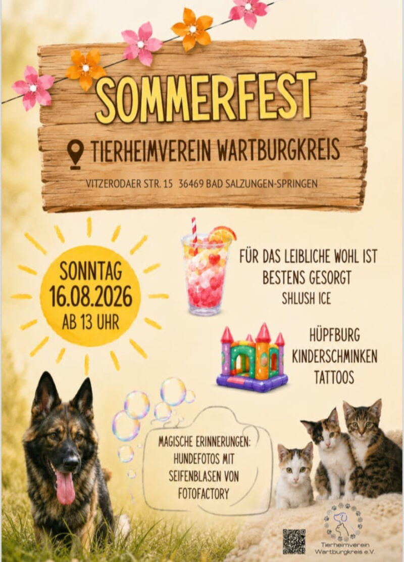 Plakat mit den Veranstaltungsinformationen zum Sommerfest