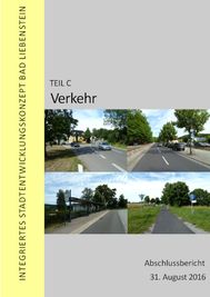 Cover von Teil C des Stadtentwicklungskonzepts zeigt Bilder von Straßen, Radwegen und Haltestellen