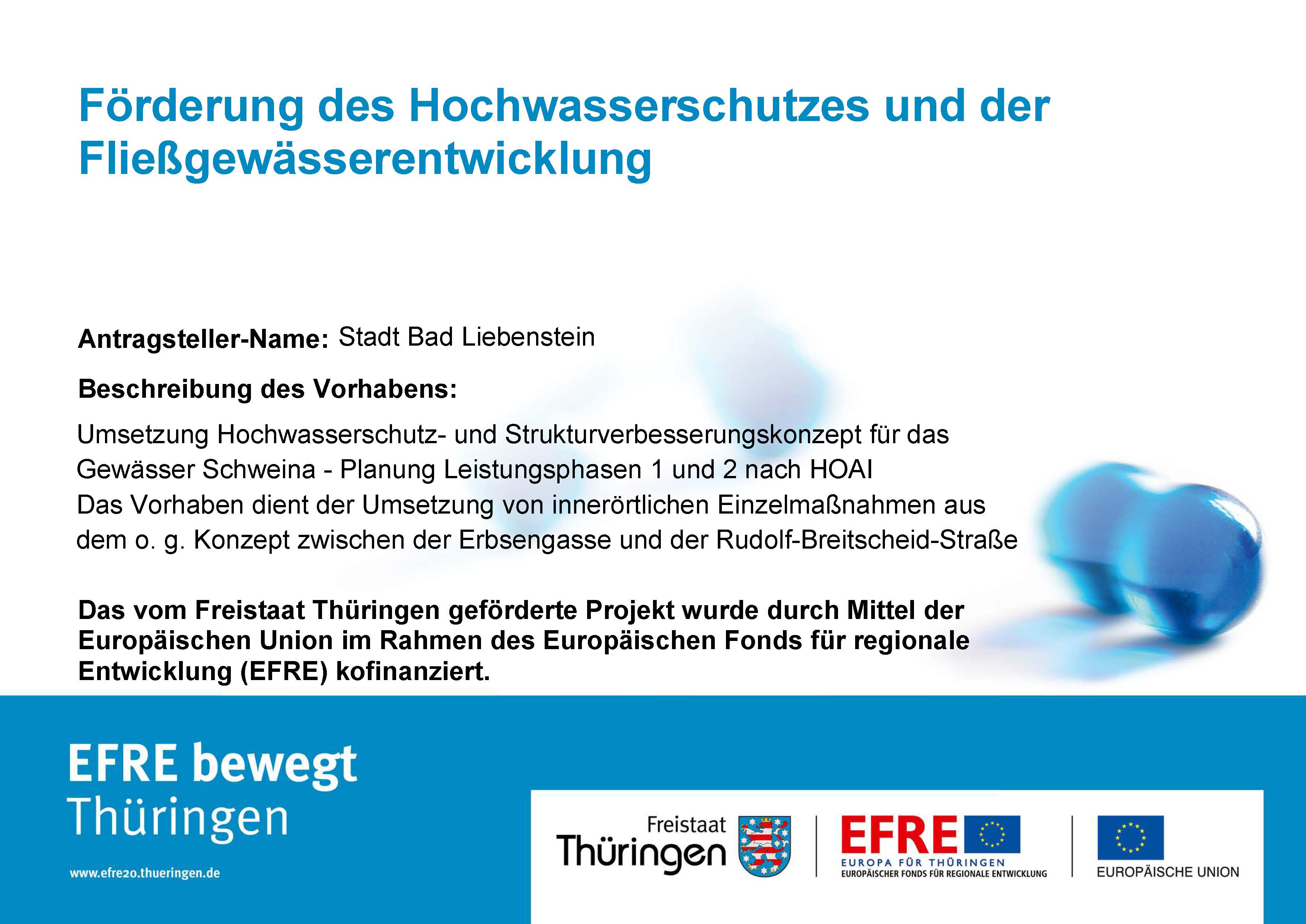 Fördertafel Schweina mit den Projektinformationen