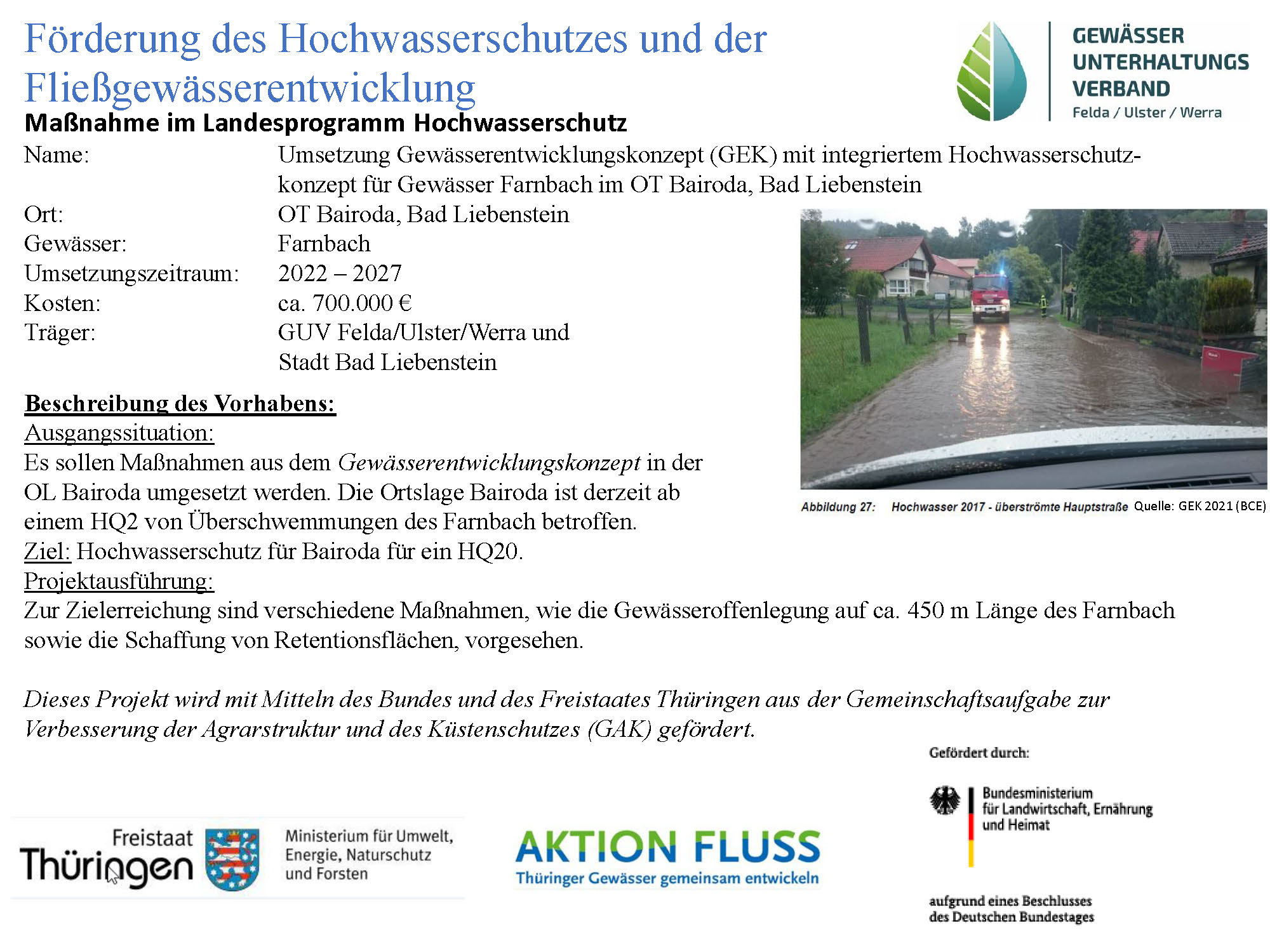 Förderschild mit den Projektdaten und Logos der Fördermittelgeber