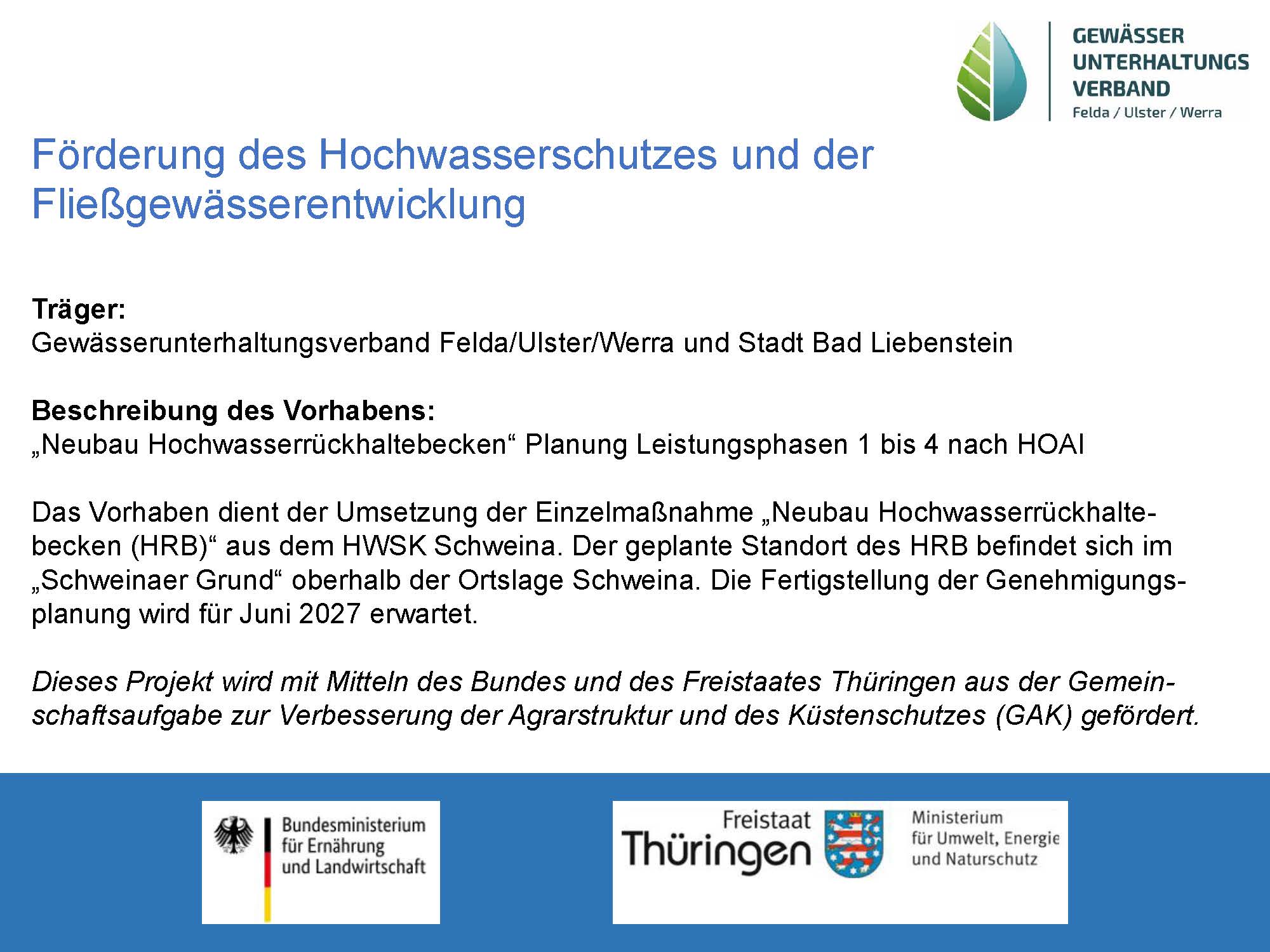 Fördertafel Schweina mit den Projektinformationen und Logos der Fördermittelgeber