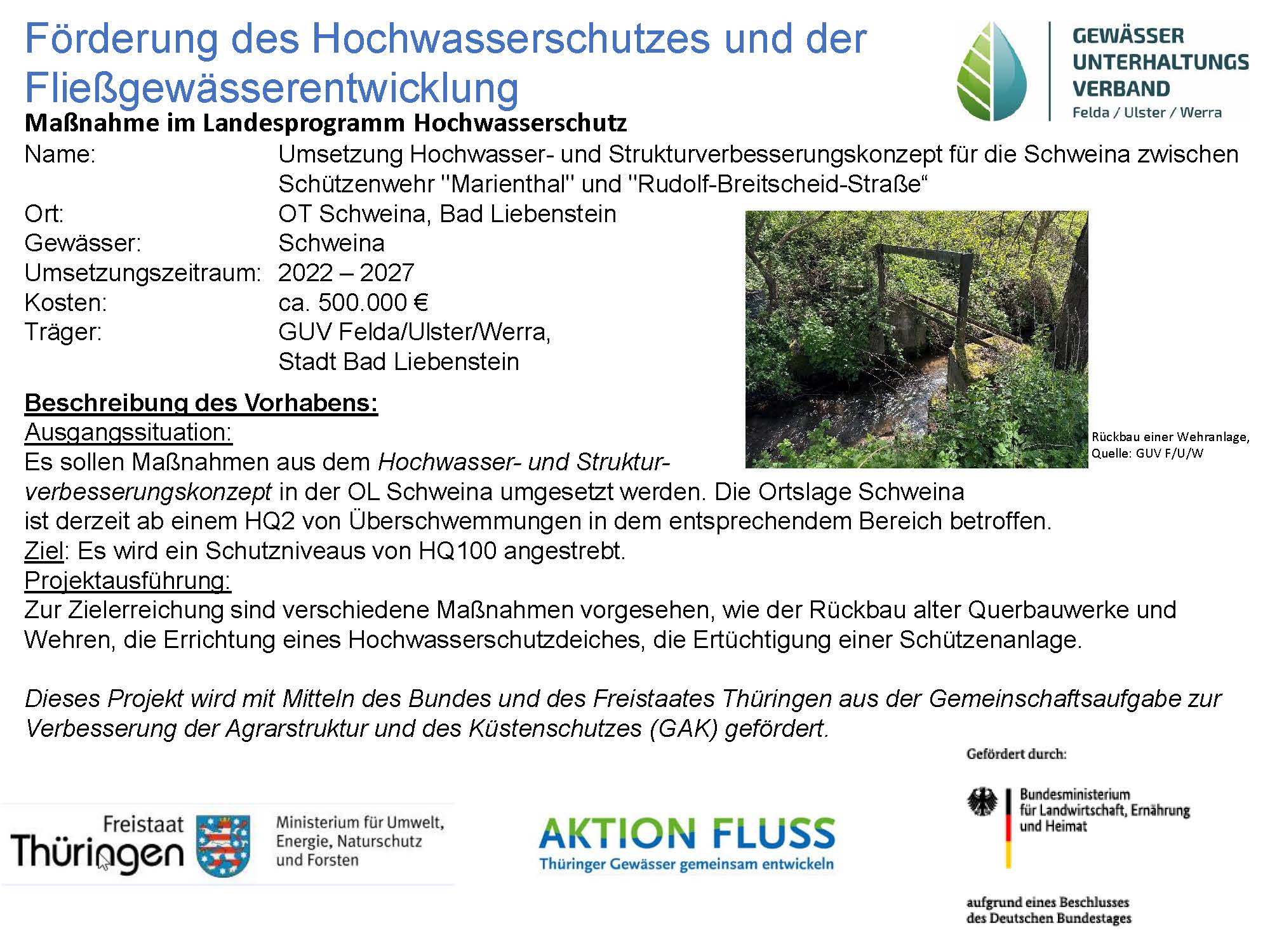 Förderschild mit den Projektdaten und Logos der Fördermittelgeber